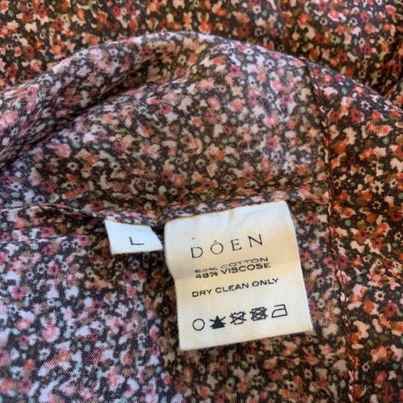 DOEN smocked maxi dress in Ditzy Deep Red Floral - Picture 6 of 9